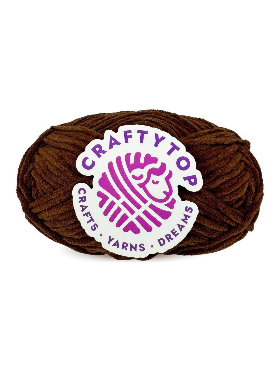 Craftytop™ Bulky Velvet Yarn #5 for Knitting & Crochet (Dark Chocolate)